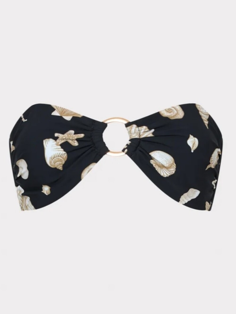 MILLY SEASHELL O-RING BIKINI TOP IN BLACK /WHITE ;SZ:MEDIUM